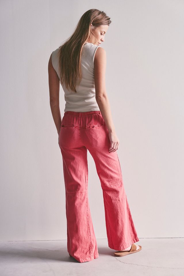 Break The Ice Linen Slouch Flare Pants #1