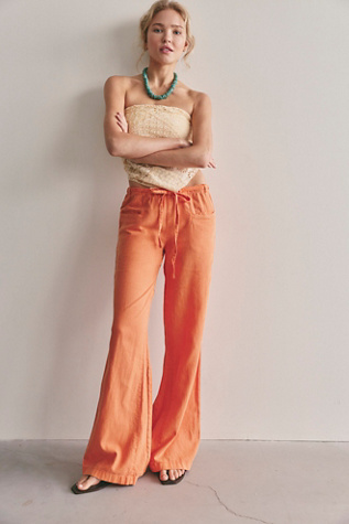 Break The Ice Linen Slouch Flare Pants