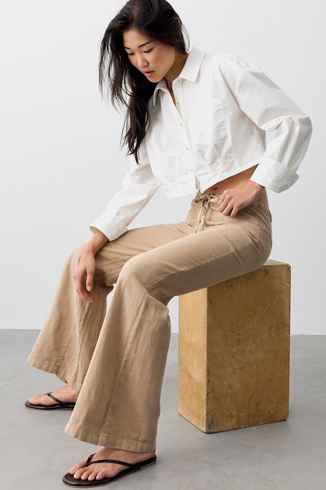 Break The Ice Linen Slouch Flare Pants #3