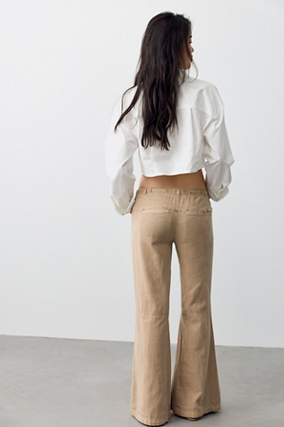 Break The Ice Linen Slouch Flare Pants