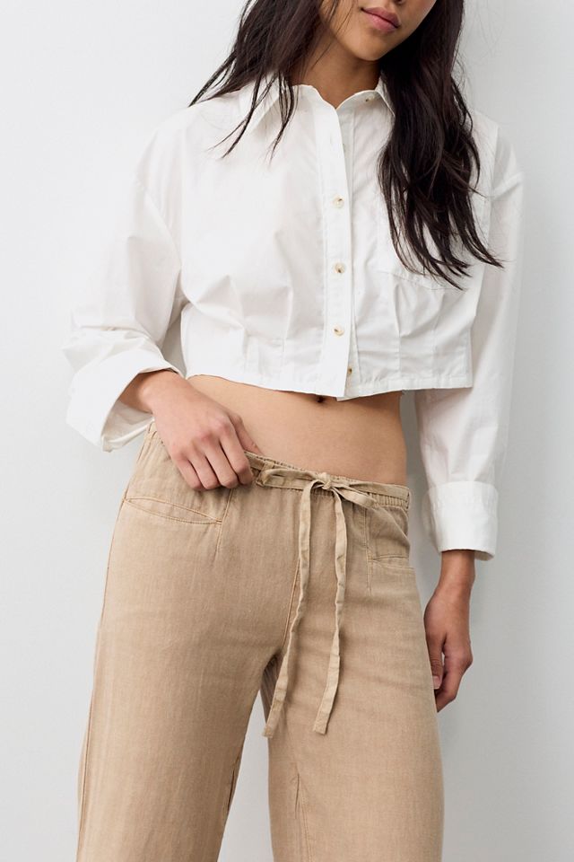 Break The Ice Linen Slouch Flare Pants #5