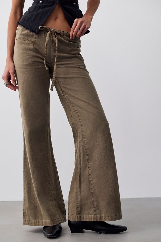 Break The Ice Linen Slouch Flare Pants #3