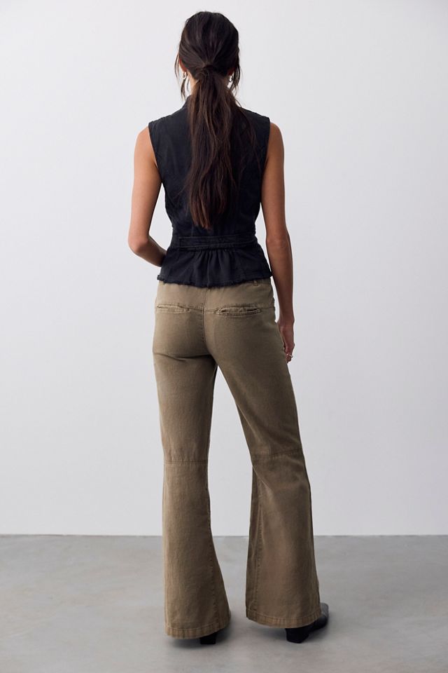 Break The Ice Linen Slouch Flare Pants #1