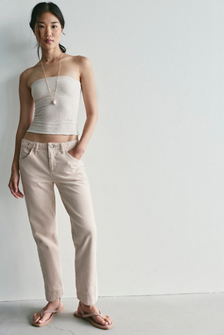 We The Free Leona Low-Rise Twisted Slim Jeans at Free People in Pink, Size: 25
