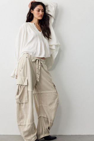 We The Free Reef Curved Linen Cargo Pants