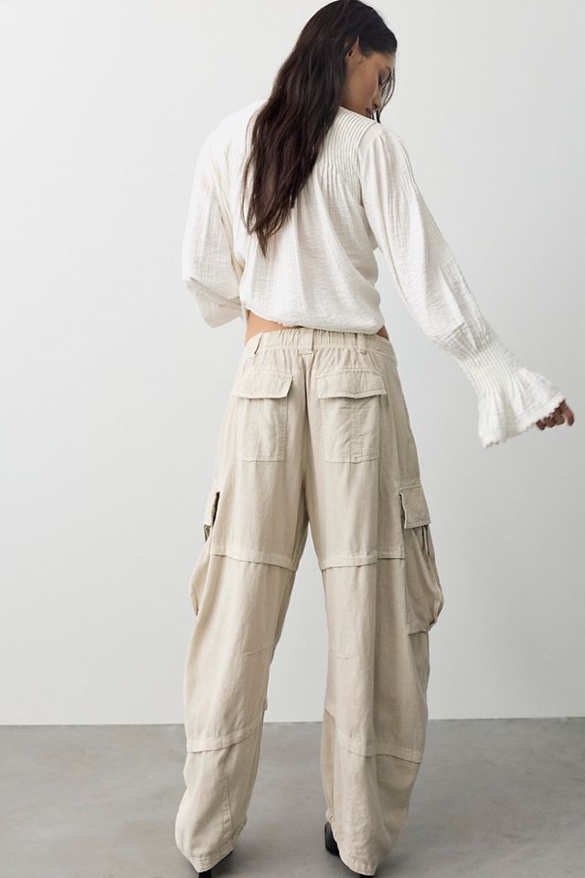 We The Free Reef Curved Linen Cargo Pants #1