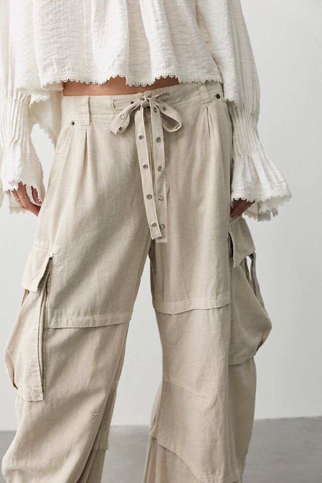 We The Free Reef Curved Linen Cargo Pants #2