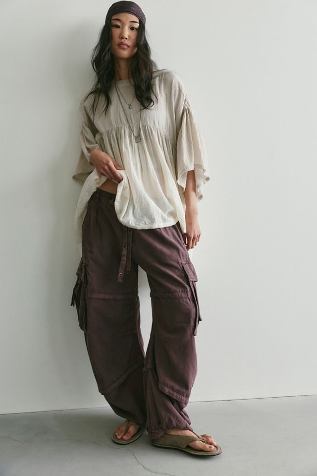 We The Free Reef Curved Linen Cargo Pants #3