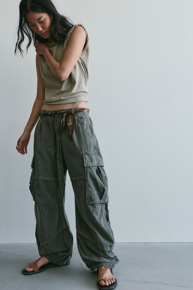 We The Free Reef Curved Linen Cargo Pants #5