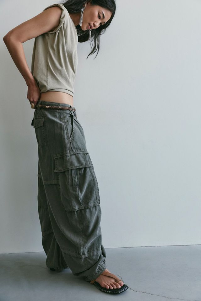We The Free Reef Curved Linen Cargo Pants #3