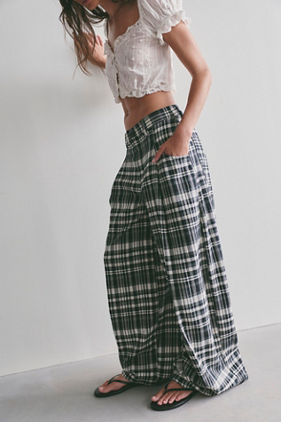 Женские брюки Free People About It Baggy Puckered, цвет: Чёрный комбинированный — фото 4
