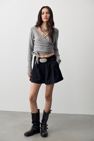 Женские шорты Free People At Bay Trouser, цвет: Чёрный комбинированный — фото 2