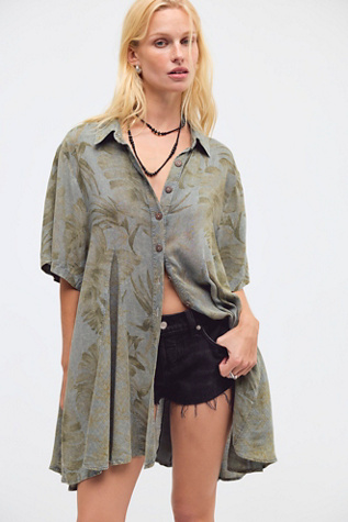 Bahama Bliss Mini Shirtdress Set by Free People in Blue, Size: M