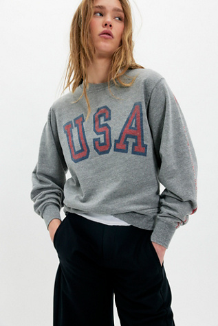 The Bureau USA Heather Terry Sweatshirt at Free People in Grey, Size: M