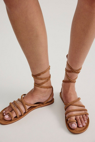 Under the Sun Wrap Sandals by Free People in Tan, Size: US 7