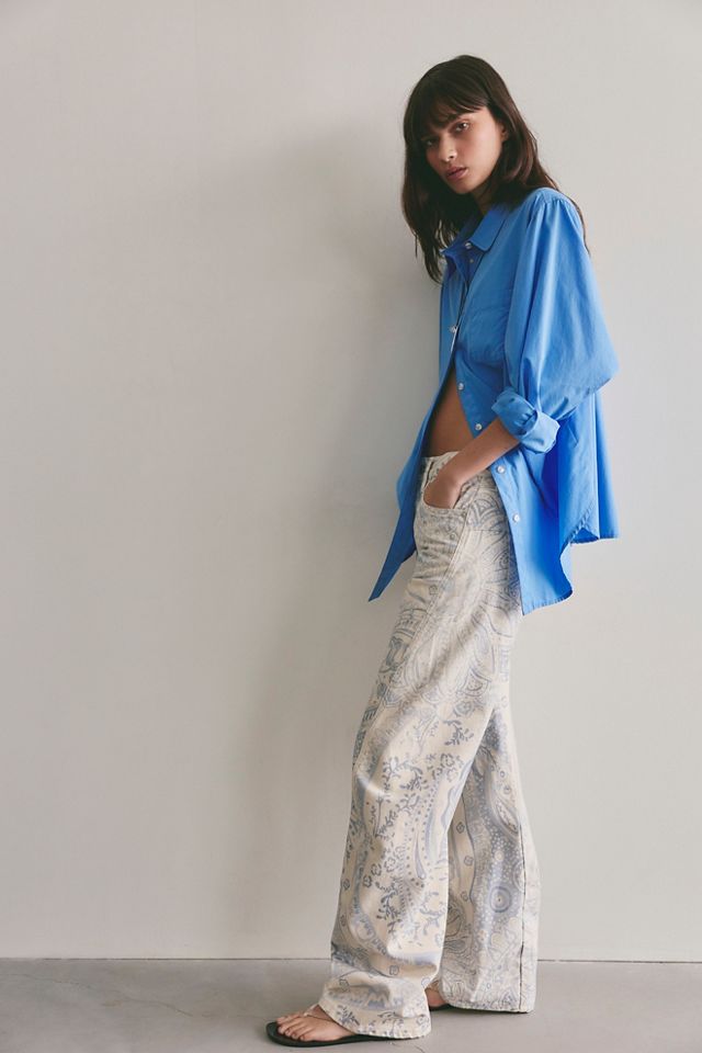 We The Free Fable Printed Low-Rise Twisted Bowed Jeans #3