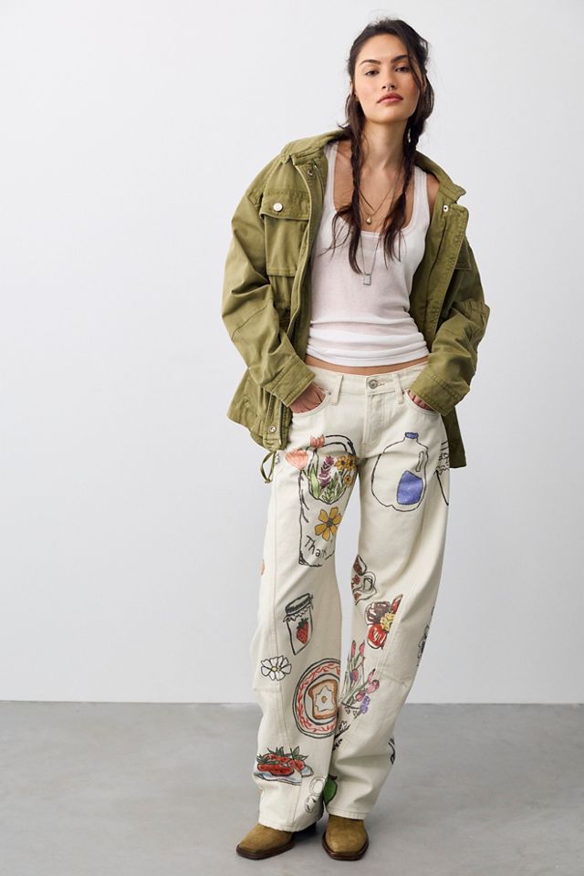 We The Free Fable Printed Twisted Jeans #3