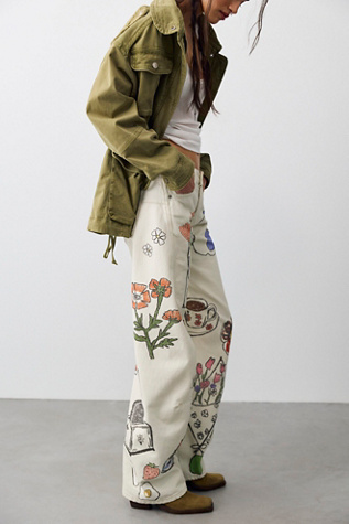 We The Free Fable Printed Twisted Jeans