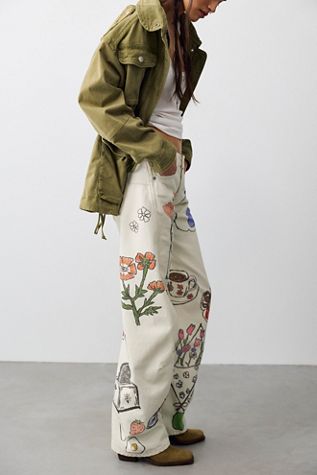 We The Free Fable Printed Twisted Jeans