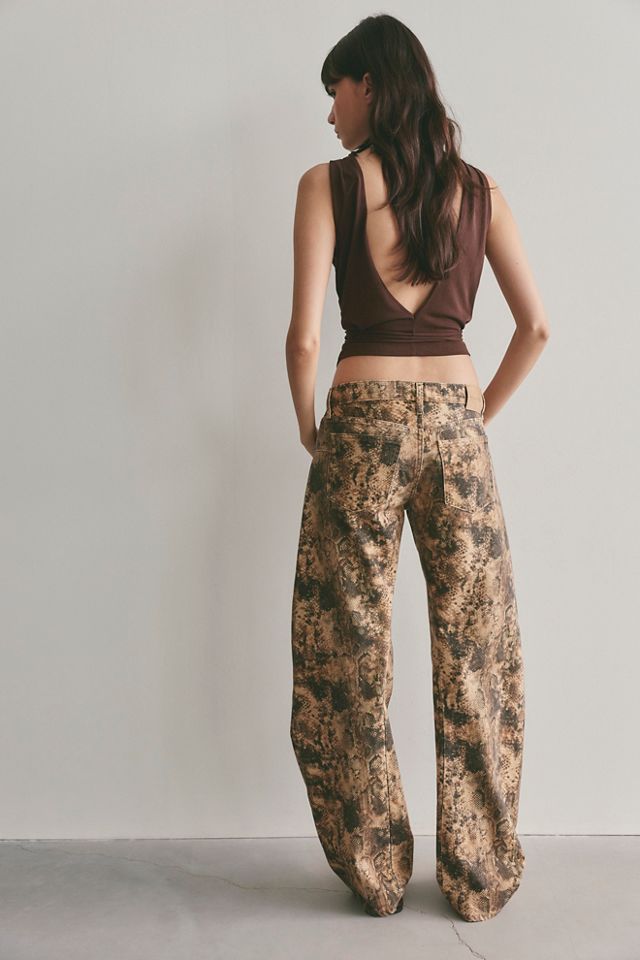 We The Free Fable Printed Low-Rise Twisted Bowed Jeans #3