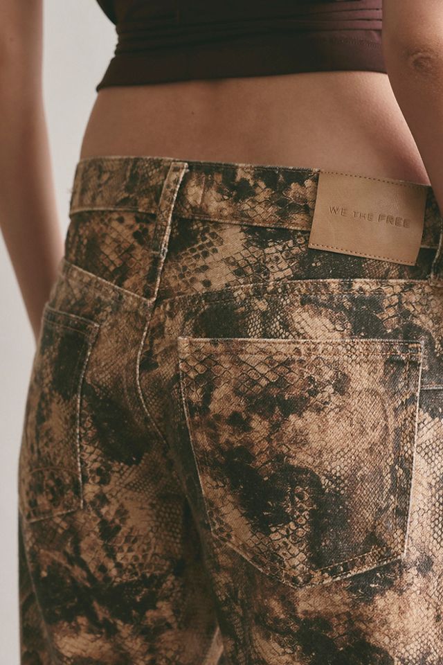 We The Free Fable Printed Low-Rise Twisted Bowed Jeans #1