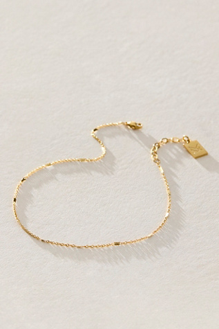 Window Delicate Anklet by Miranda Frye at Free People in Gold