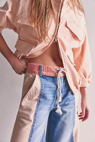 We The Free Slow Tides Wide-Leg Jeans at Free People in Light Wash, Size: 25