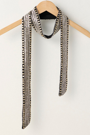 Billie Embellished Skinny Scarf at Free People in Midnight Hour