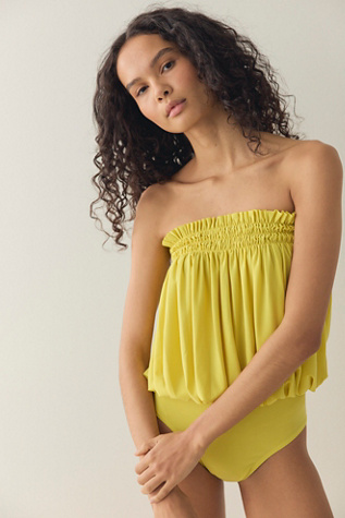 Norma Kamali Strapless Peasant Bodysuit
