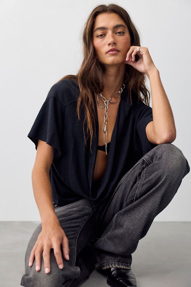 We The Free Tinsley Waterfall Cowl-Neck Top #1
