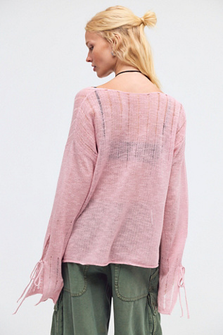 Женский свитер Free People Harlow Fine Gauge Linen Pullover, цвет: Розовато-лиловый — фото 2