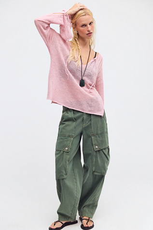 Женский свитер Free People Harlow Fine Gauge Linen Pullover, цвет: Розовато-лиловый — фото 3
