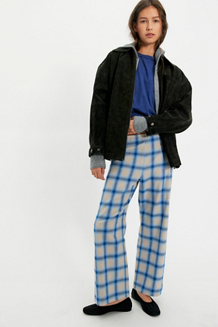 DONNI. The Plaid Flannel Crop Simple Pants