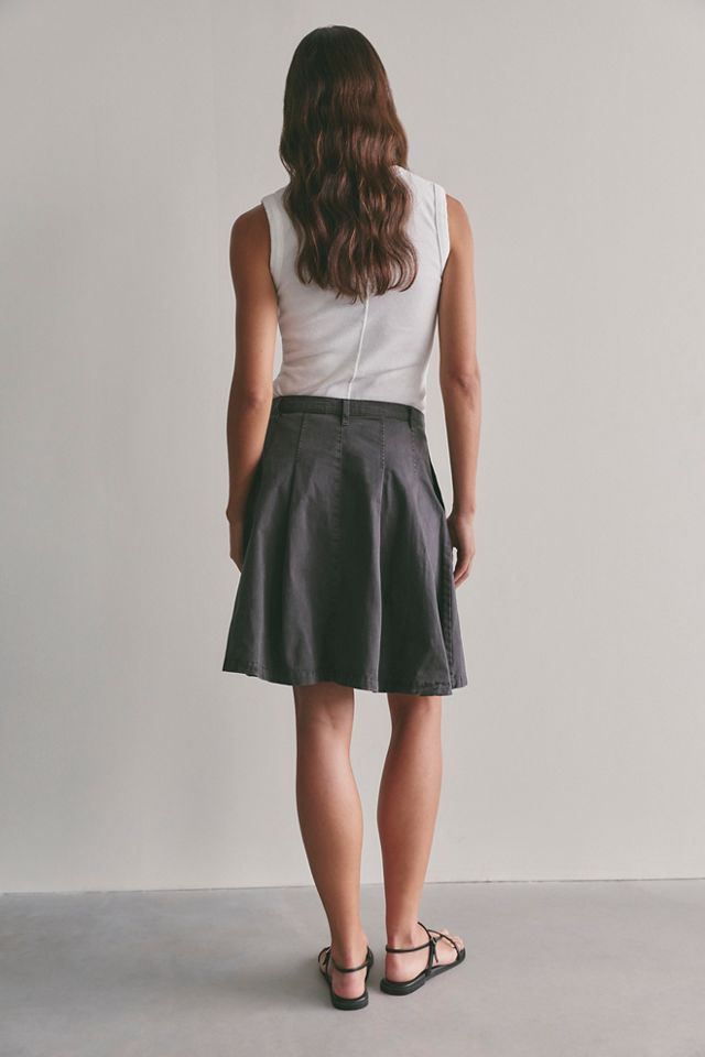 Jupe midi plissée en chino #2