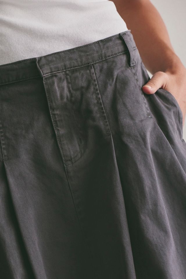 Jupe midi plissée en chino #4