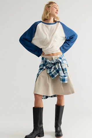 Chino Pleated Midi Skirt by Free People
