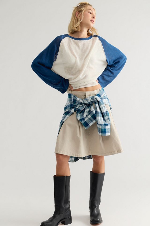 Chino Pleated Midi Skirt #5