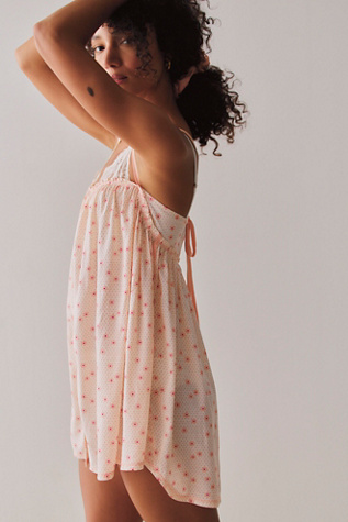 Weekend Feeling Nightie Top by Intimately at Free People in Ivory Combo, Size: Small