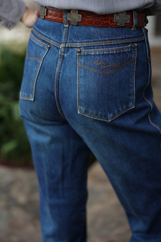 Женские джинсы Lauren Owen of Texas Vintage 1970s Gloria Vanderbilt High-Waist Straight Leg, цвет: Средний синий джинсовый — фото 4