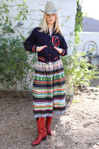 Vintage Rare 1950s Patchwork Full Skirt by Lauren Owen of Texas