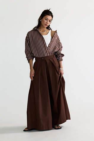 Lasting Impression Wide-Leg Trousers by Free People in Brown, Size: US 12