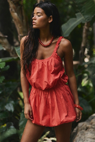 Leena Mini Dress by free-est at Free People in Radiant Watermelon, Size: Large