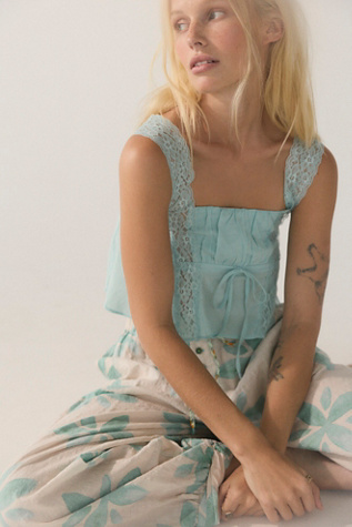 Soft Launch Crop Top by Intimately at Free People in Blue, Size: M