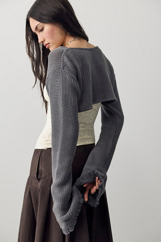 Женский свитер Free People Dafne Knit Cropped Bolero, цвет: Гравийный — фото 2