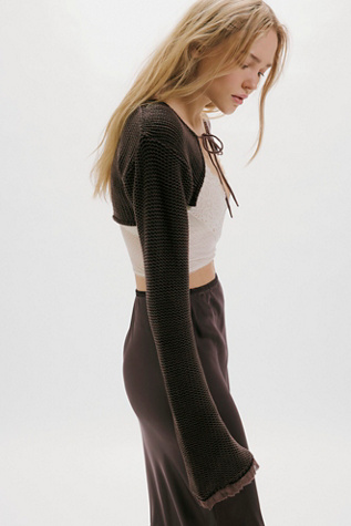 Dafne Knit Bolero Top at Free People in Ganache