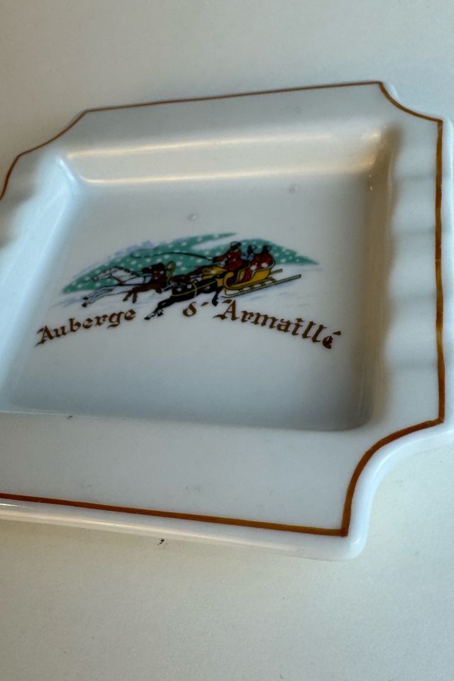 Vintage Auberge d’Armaville French Porcelain Ashtray, selected by Stagecoach Home Design LLC #1