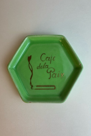 Vintage Café de la Paix Hexagonal Ceramic Ashtray, selected by Stagecoach Home Design LLC