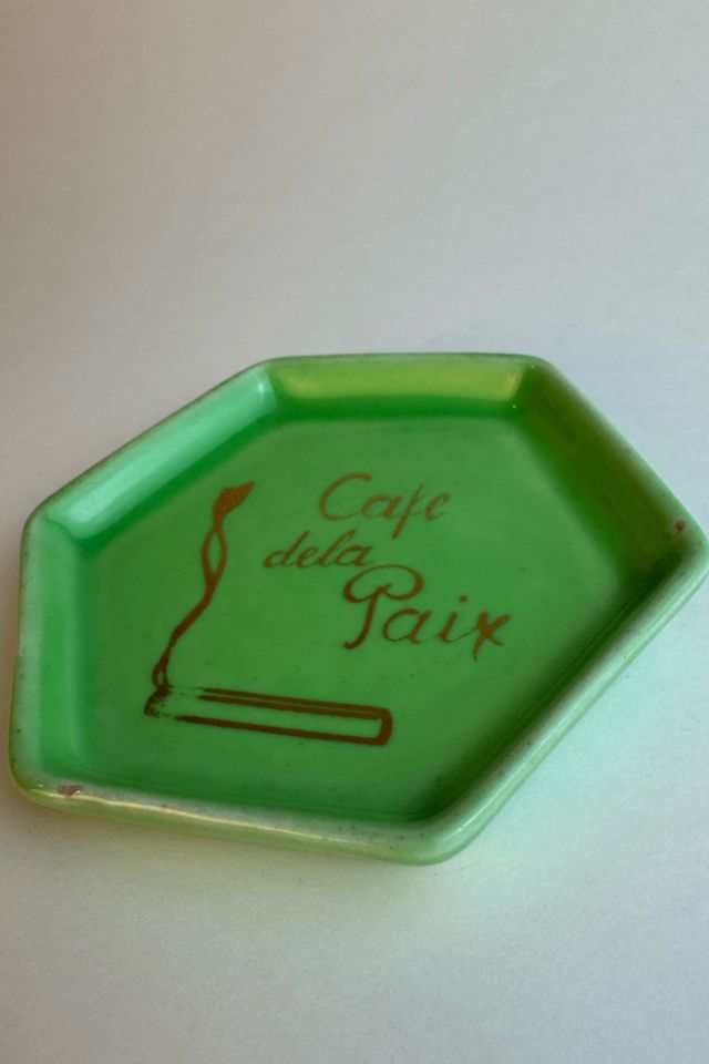 Vintage Café de la Paix Hexagonal Ceramic Ashtray, selected by Stagecoach Home Design LLC #1