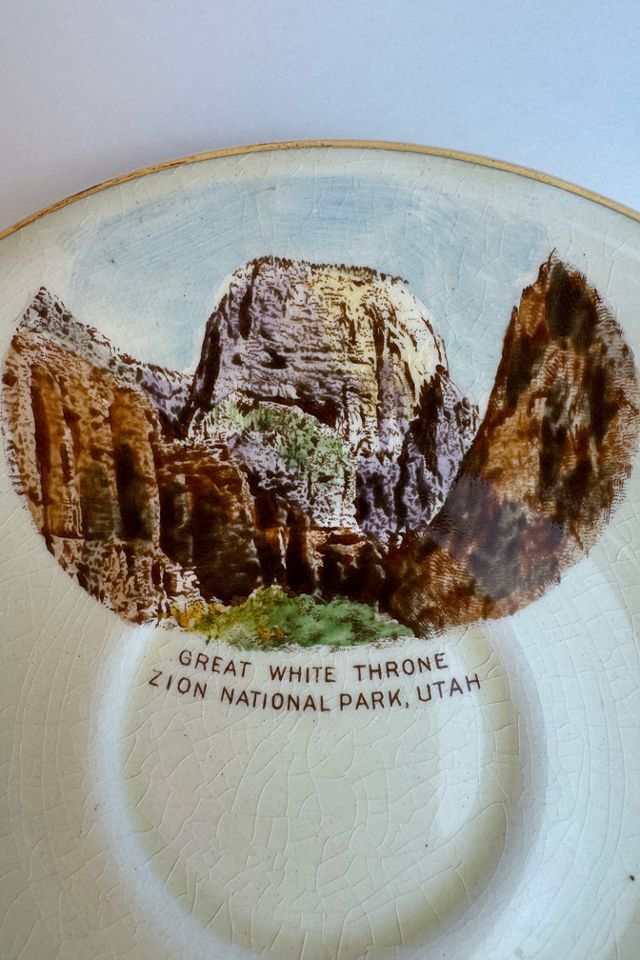 Vintage Staffordshire Zion National Park Souvenir Plate, selected by Stagecoach Home Design LLC #1