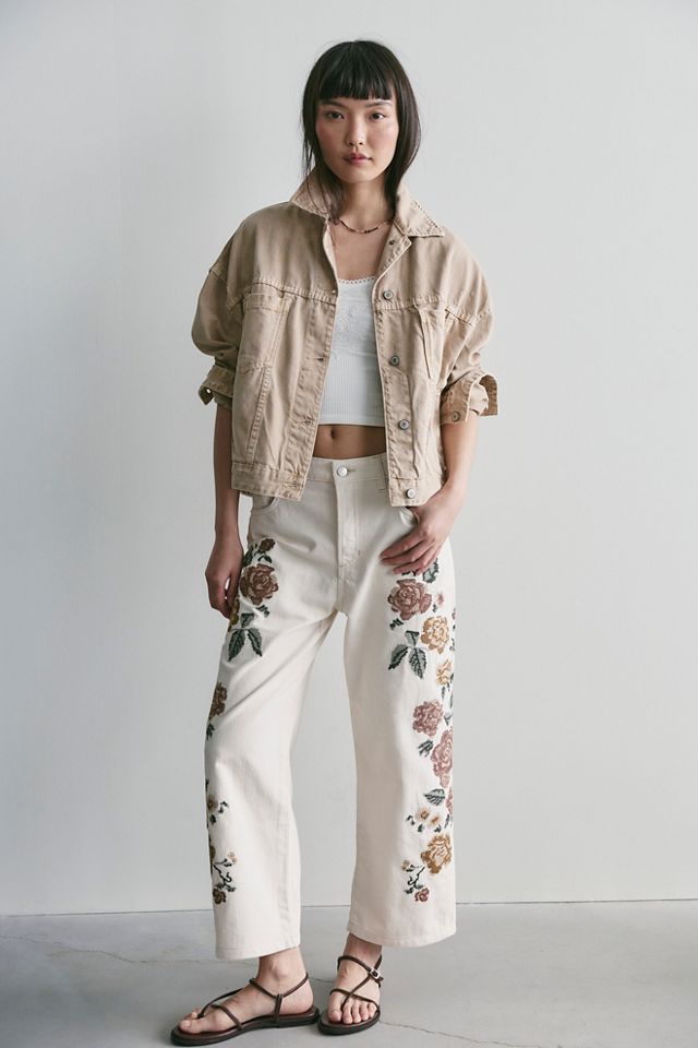 We The Free Willow Cross Stitch Embroidered Jeans #1